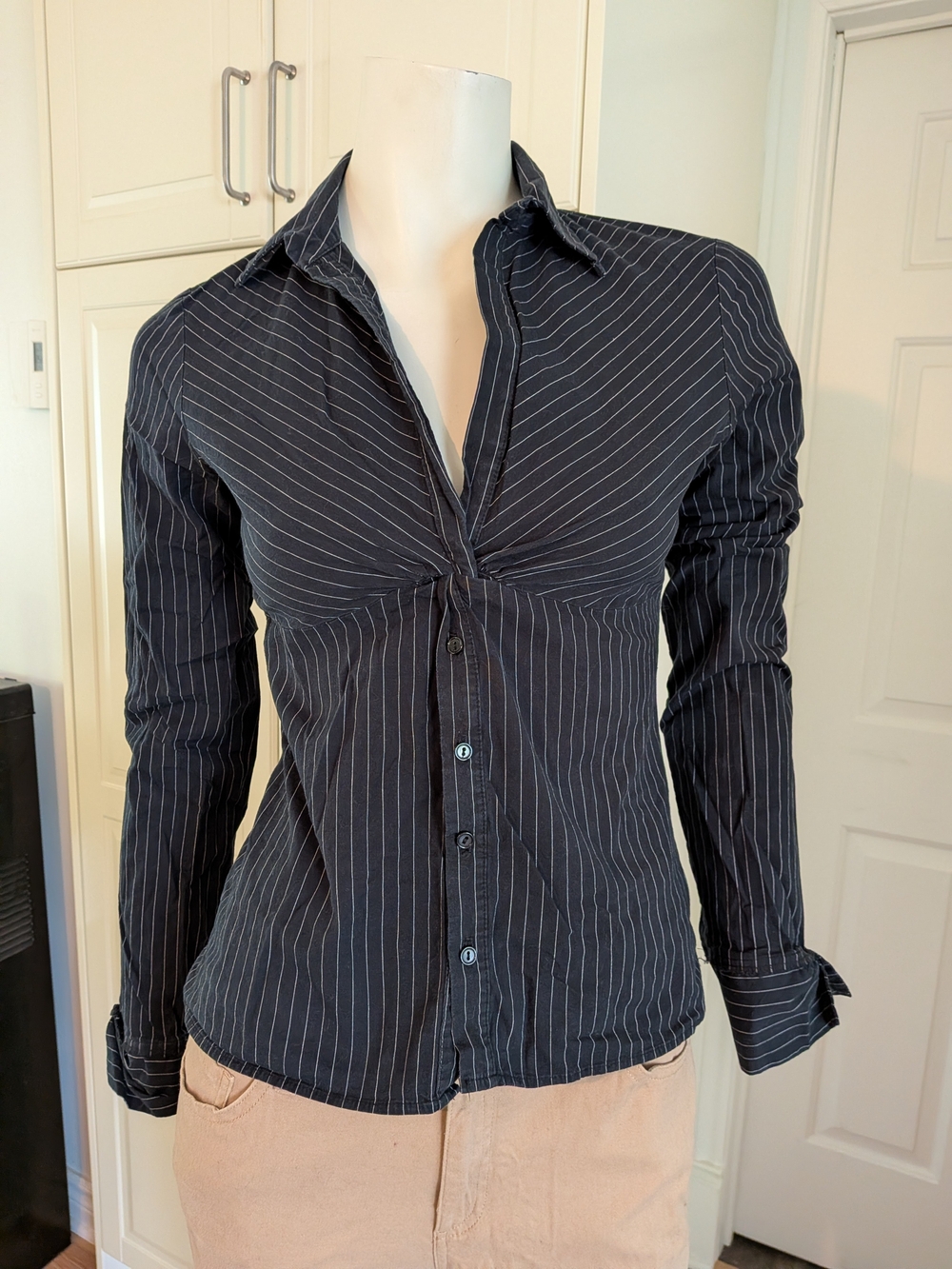 Forever 21 Blue Pinstripe Button-Down Shirt